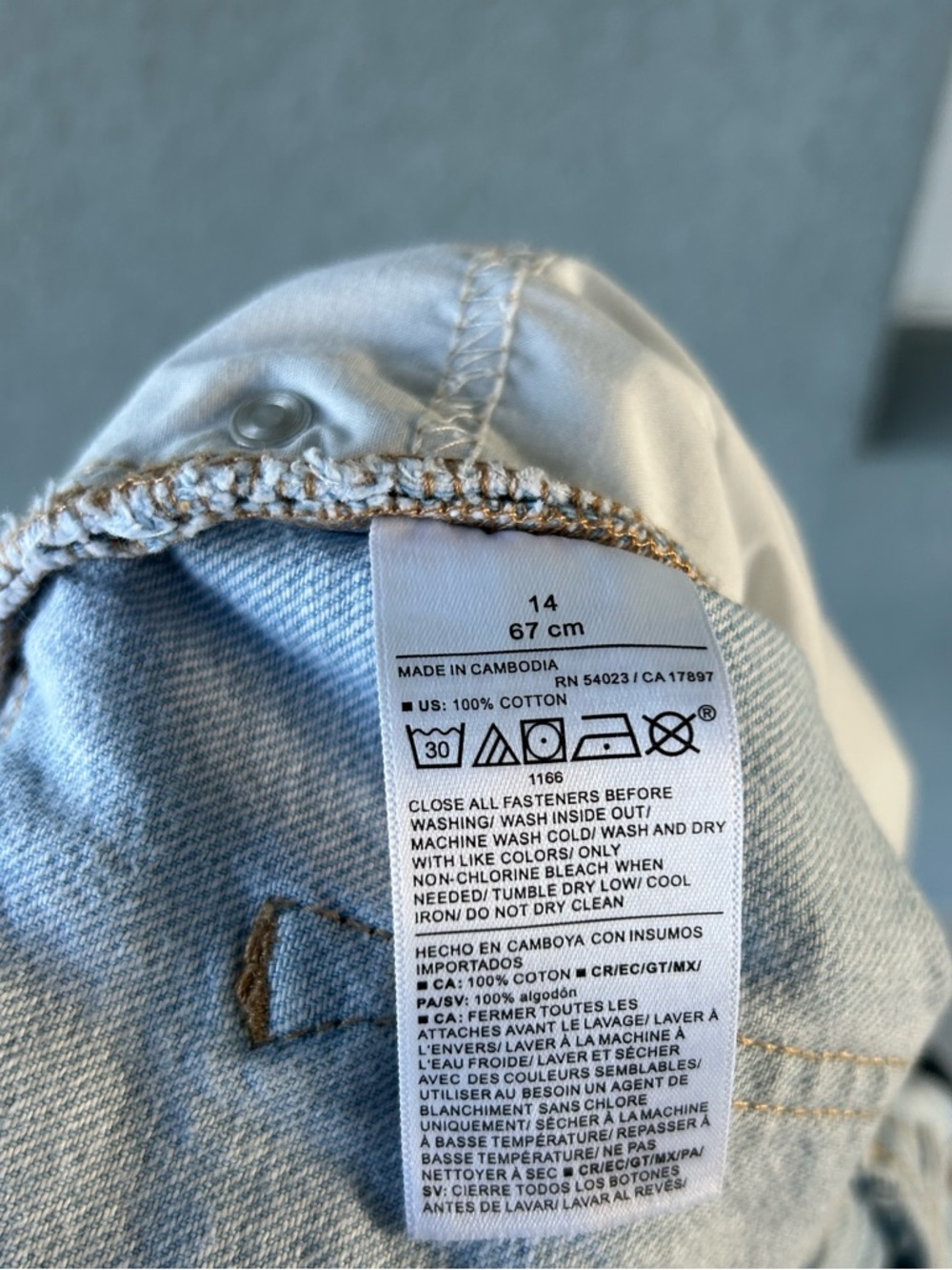 Girl’s Old Navy High Rise Built In Tough Denim Shorts Size 14 Exposed Pockets - Picture 5 of 5